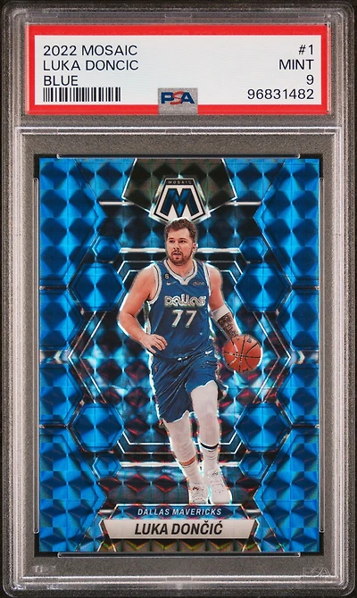 2022 Panini Mosaic 1 Luka Doncic Blue PSA 9
