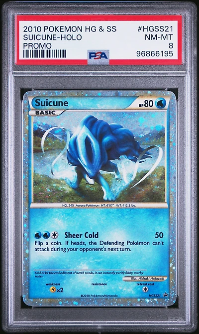 2010 Pokemon Heartgold & Soulsilver Promo Hgss21 Suicune-holo PSA 8