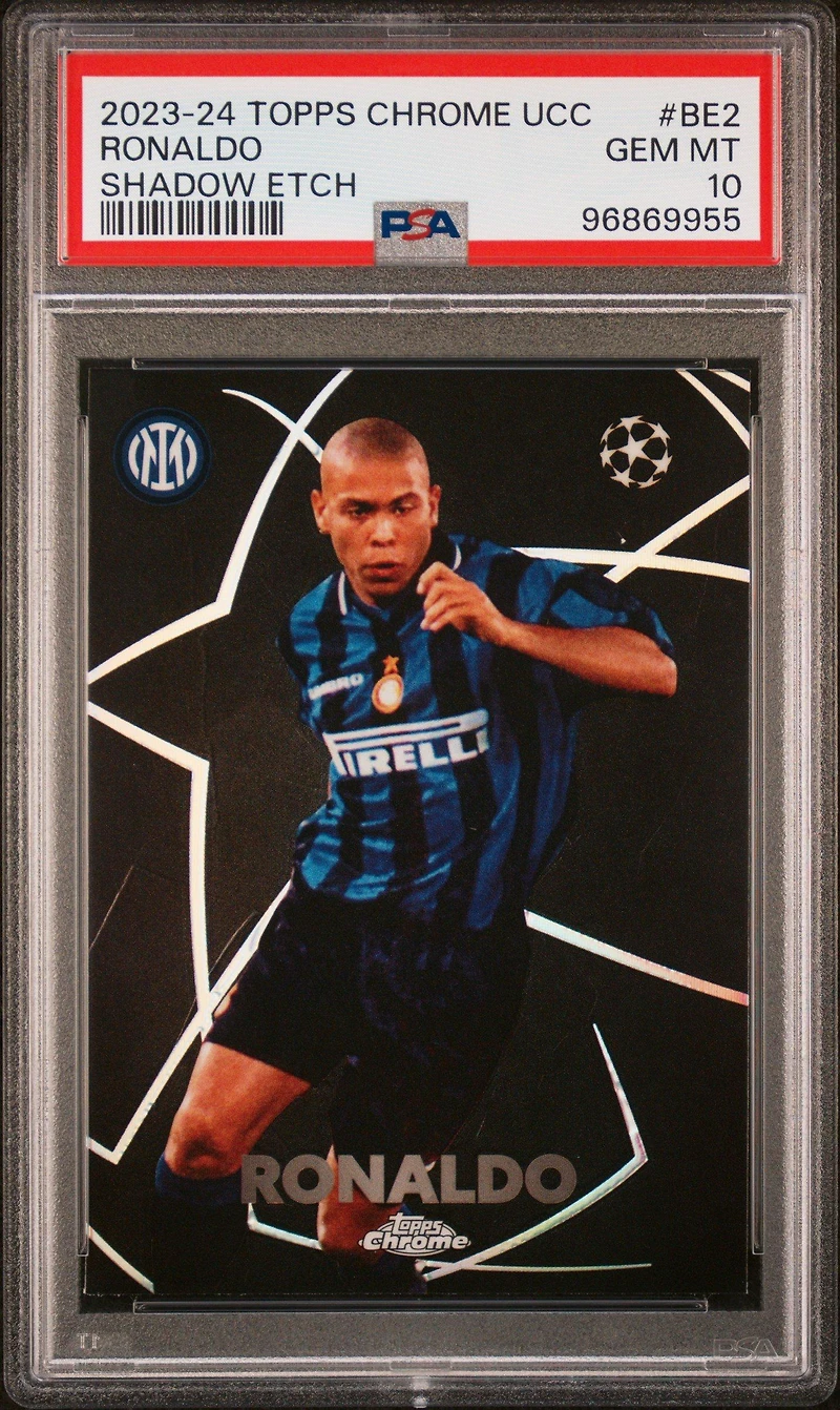 2023-24 Topps Chrome Uefa Club Competitions Shadow Etch Be2 Ronaldo PSA 10