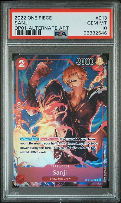 2022 One Piece Op01-romance Dawn 013 Sanji Alternate Art PSA 10
