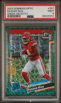 2023 Panini Donruss Optic 257 Rashee Rice Green Velocity PSA 9