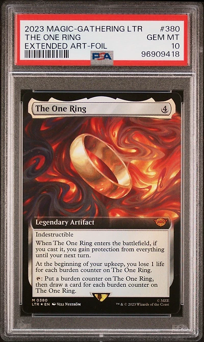 2023 Magic The Gathering Tales Of Middle-earth 380 The One Ring Extended Art-foil PSA 10