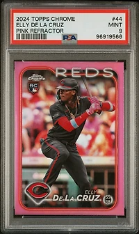 2024 Topps Chrome 44 Elly De La Cruz Pink Refractor PSA 9