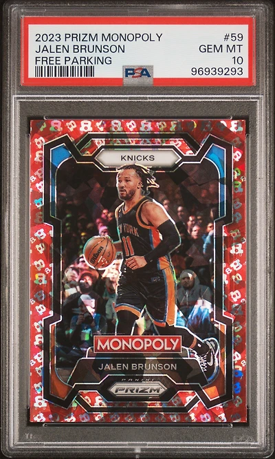 2023 Panini Prizm Monopoly 59 Jalen Brunson Free Parking PSA 10