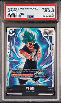 2024 Dragon Ball Super Card Game Fusion World Blazing Aura Fb02-139 Vegito Secret Rare PSA 10