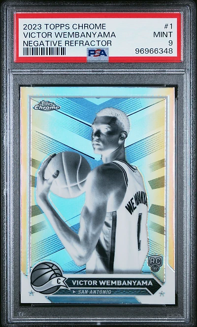 2023 Topps Chrome 1 Victor Wembanyama Negative Refractor PSA 9