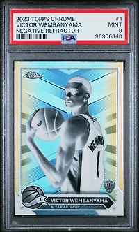 2023 Topps Chrome 1 Victor Wembanyama Negative Refractor PSA 9