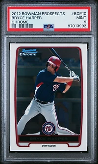 2012 Bowman Prospects Bcp10 Bryce Harper Chrome PSA 9