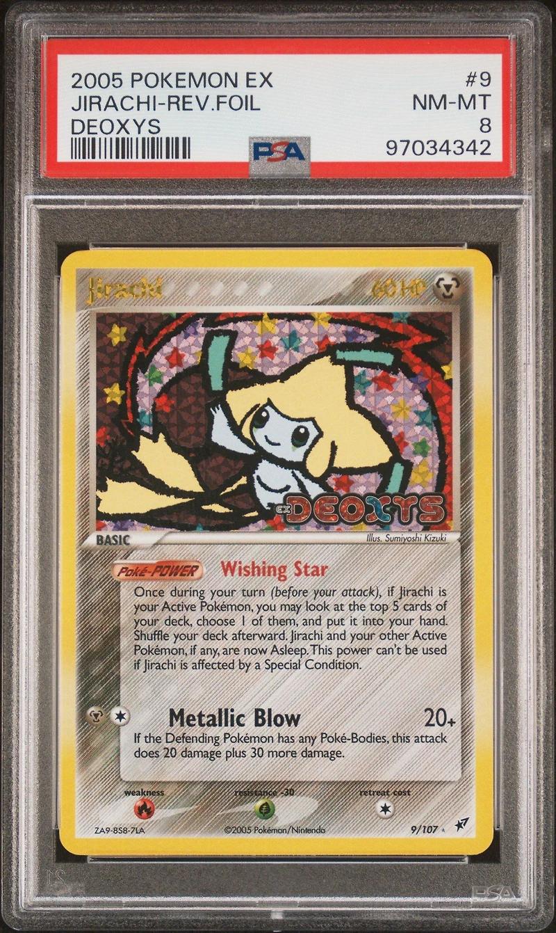 2005 Pokemon Ex Deoxys 9 Jirachi-reverse Foil PSA 8