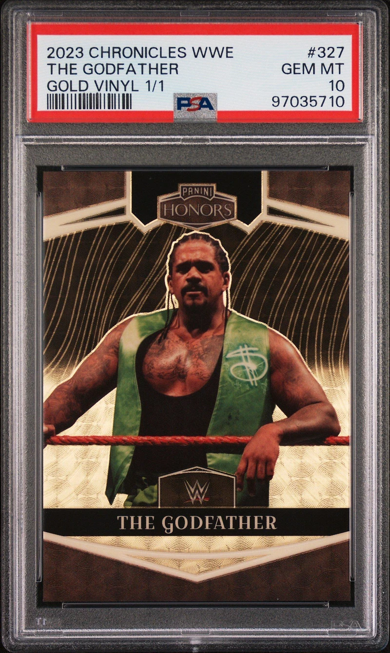 2023 Panini Chronicles Wwe 327 The Godfather Gold Vinyl 1/1 PSA 10