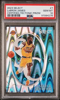 2023 Panini Select Select Certified 7 Lebron James Tectonic Prizm PSA 10
