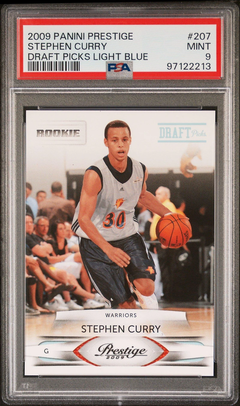 2009 Panini Prestige 207 Stephen Curry Draft Picks Light Blue PSA 9