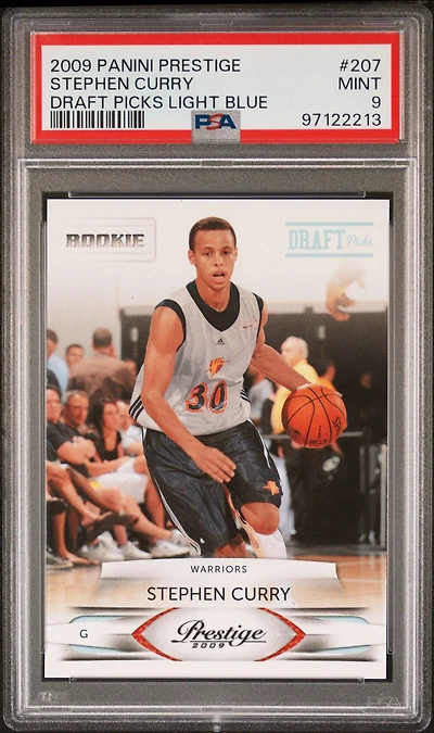 2009 Panini Prestige 207 Stephen Curry Draft Picks Light Blue PSA 9