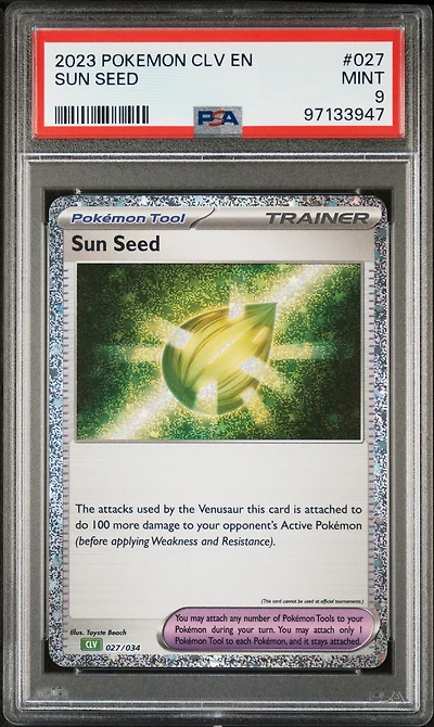 2023 Pokemon Clv-trading Card Game Classic Venusaur & Lugia Ex Deck 027 Sun Seed PSA 9