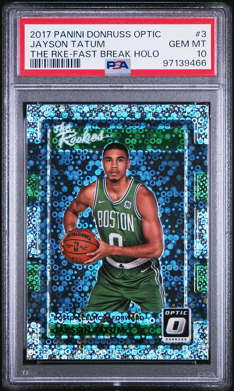 2017 Panini Donruss Optic The Rookies 3 Jayson Tatum Fast Break Holo PSA 10