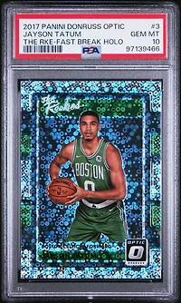 2017 Panini Donruss Optic The Rookies 3 Jayson Tatum Fast Break Holo PSA 10