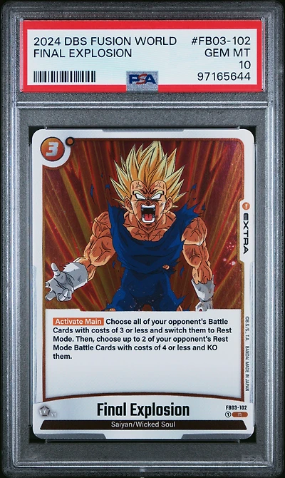 2024 Dragon Ball Super Card Game Fusion World Raging Roar Fb03-102 Final Explosion PSA 10
