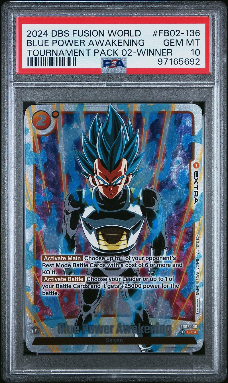 2024 Dragon Ball Super Card Game Fusion World Tournament Pack 02-winner Fb02-136 Blue Power Awakening PSA 10