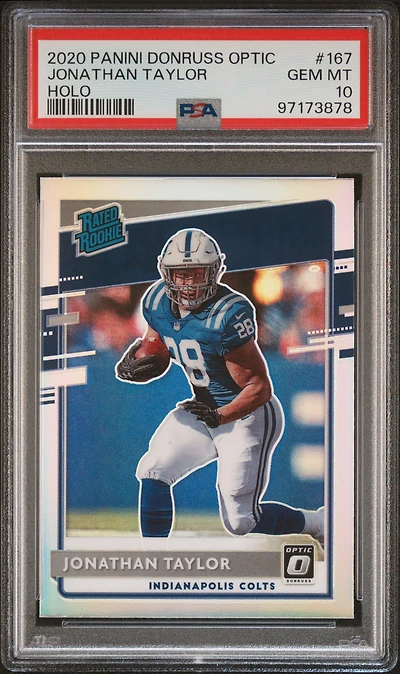 2020 Panini Donruss Optic 167 Jonathan Taylor Holo PSA 10