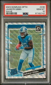 2023 Panini Donruss Optic 236 Jahmyr Gibbs Wave PSA 10