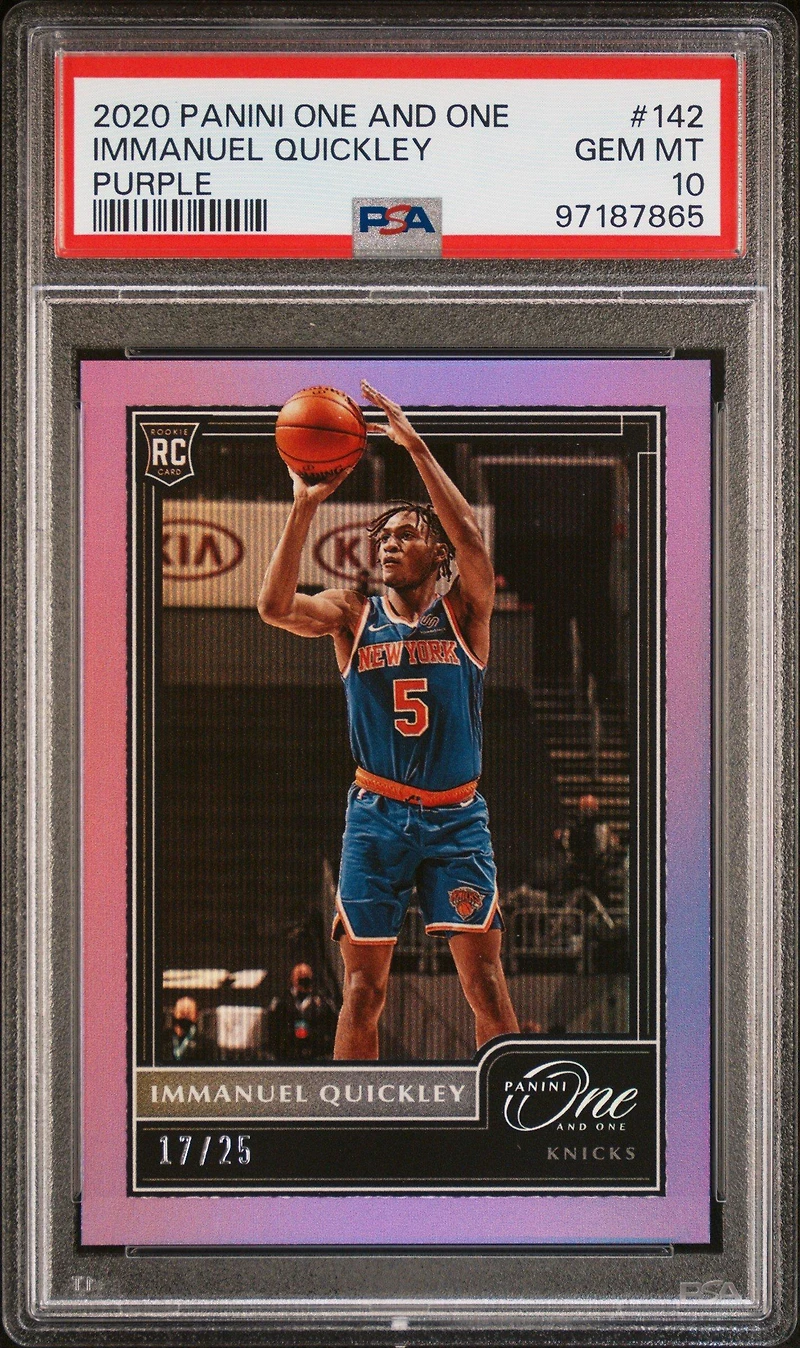 2020 Panini One And One 142 Immanuel Quickley Purple PSA 10