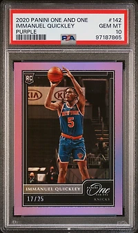 2020 Panini One And One 142 Immanuel Quickley Purple PSA 10