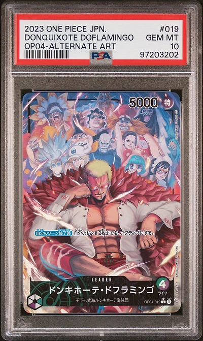 2023 One Piece Japanese Kingdoms Of Intrigue 019 Donquixote Doflamingo Alternate Art PSA 10