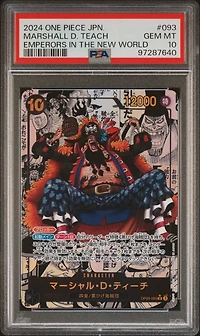 2024 One Piece Japanese Op09-emperors In The New World 093 Marshall D. Teach Manga Alternate Art PSA 10