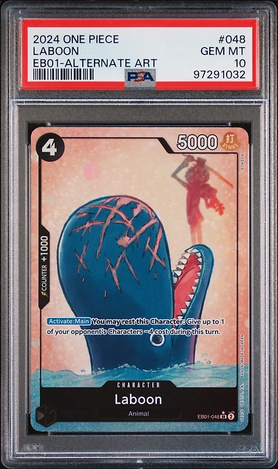2024 One Piece Extra Booster -memorial Collection- 048 Laboon Alternate Art PSA 10