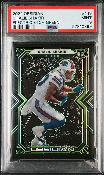 2022 Panini Obsidian 143 Khalil Shakir Electric Etch Green PSA 9