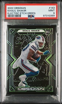 2022 Panini Obsidian 143 Khalil Shakir Electric Etch Green PSA 9