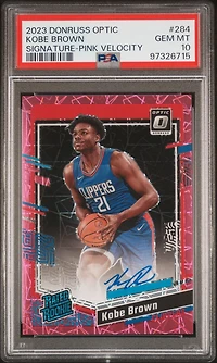 2023 Panini Donruss Optic 284 Kobe Brown Signature-pink Velocity PSA 10