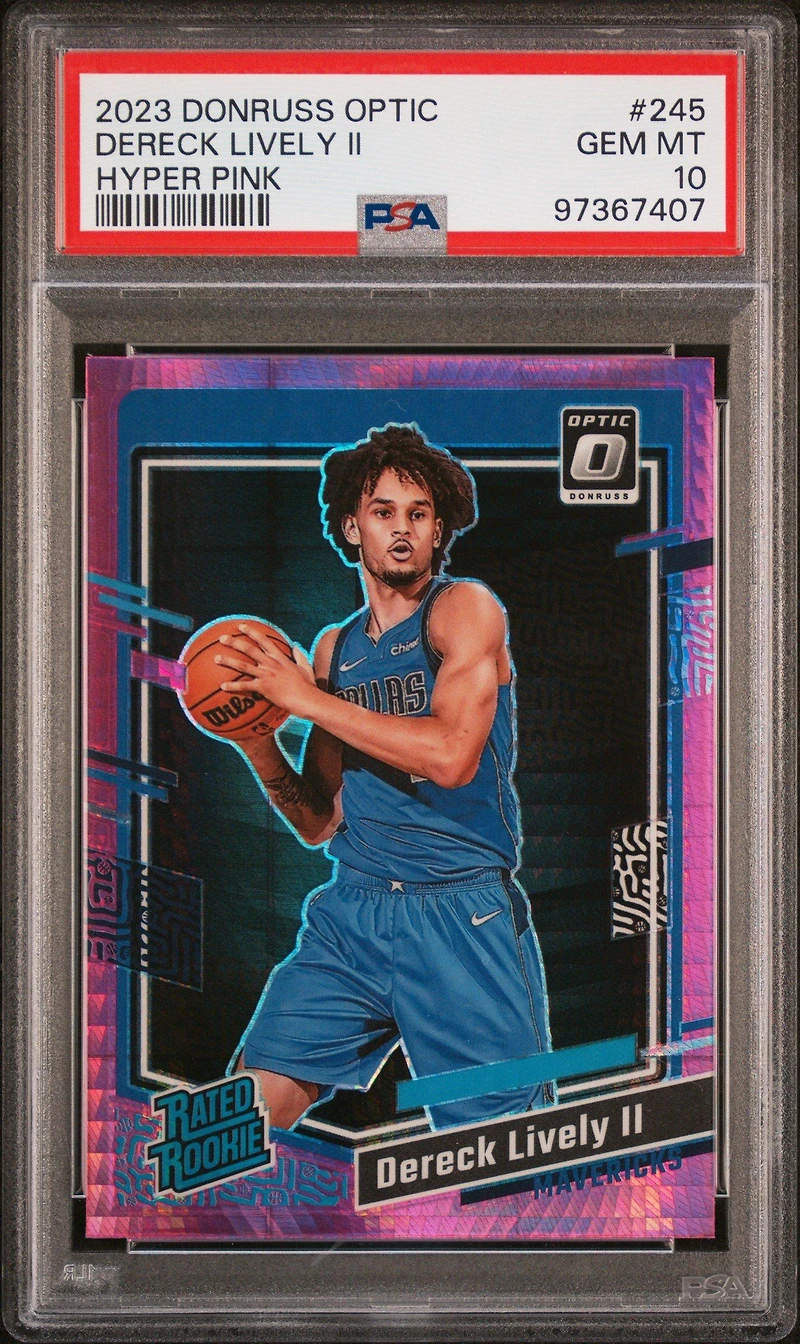 2023 Panini Donruss Optic 245 Dereck Lively Ii Hyper Pink PSA 10