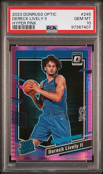 2023 Panini Donruss Optic 245 Dereck Lively Ii Hyper Pink PSA 10