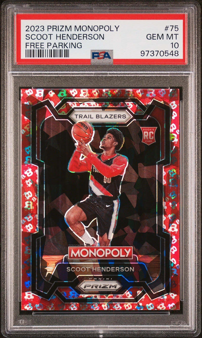 2023 Panini Prizm Monopoly 75 Scoot Henderson Free Parking PSA 10
