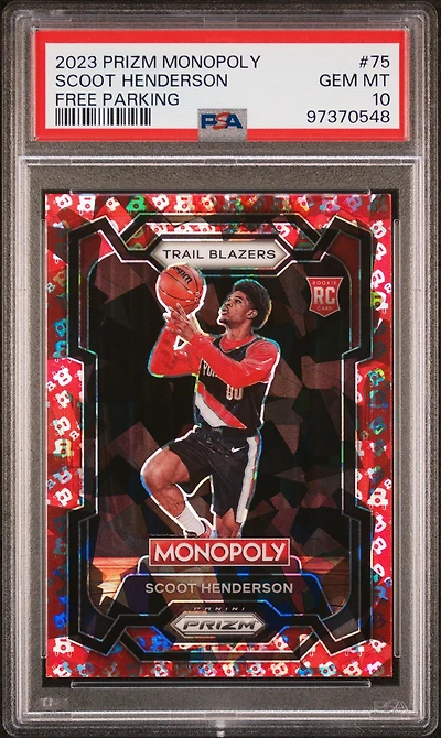 2023 Panini Prizm Monopoly 75 Scoot Henderson Free Parking PSA 10