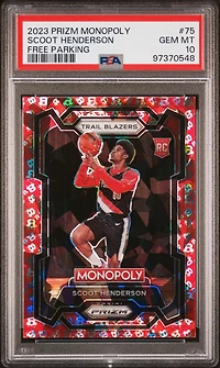 2023 Panini Prizm Monopoly 75 Scoot Henderson Free Parking PSA 10