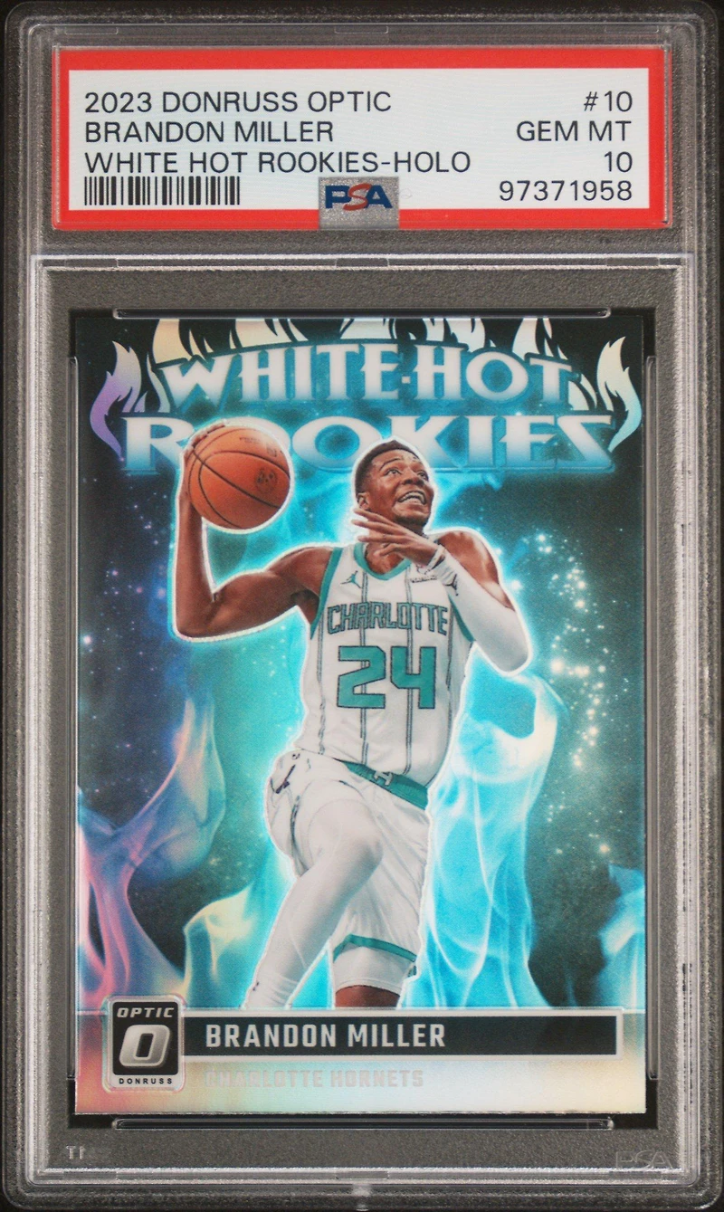 2023 Panini Donruss Optic White Hot Rookies 10 Brandon Miller Holo PSA 10