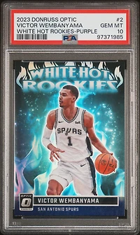 2023 Panini Donruss Optic White Hot Rookies 2 Victor Wembanyama Purple PSA 10