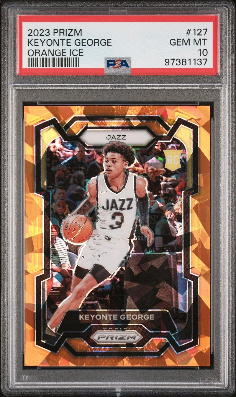 2023 Panini Prizm 127 Keyonte George Orange Ice PSA 10