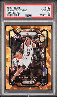 2023 Panini Prizm 127 Keyonte George Orange Ice PSA 10
