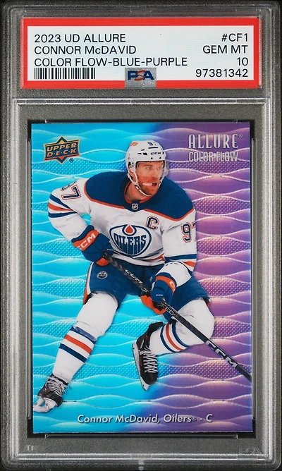 2023 Upper Deck Allure Color Flow Cf1 Connor Mcdavid Blue-purple PSA 10