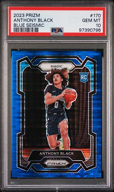 2023 Panini Prizm 170 Anthony Black Blue Seismic PSA 10