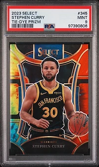 2023 Panini Select 345 Stephen Curry Tie-dye Prizm PSA 9