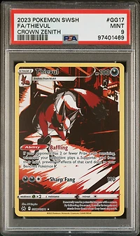 2023 Pokemon Sword And Shield Crown Zenith Gg17 Full Art/thievul PSA 9