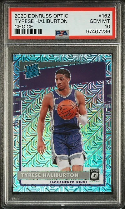 2020 Panini Donruss Optic 162 Tyrese Haliburton Choice PSA 10