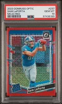 2023 Panini Donruss Optic 237 Sam Laporta Mojo Red PSA 10