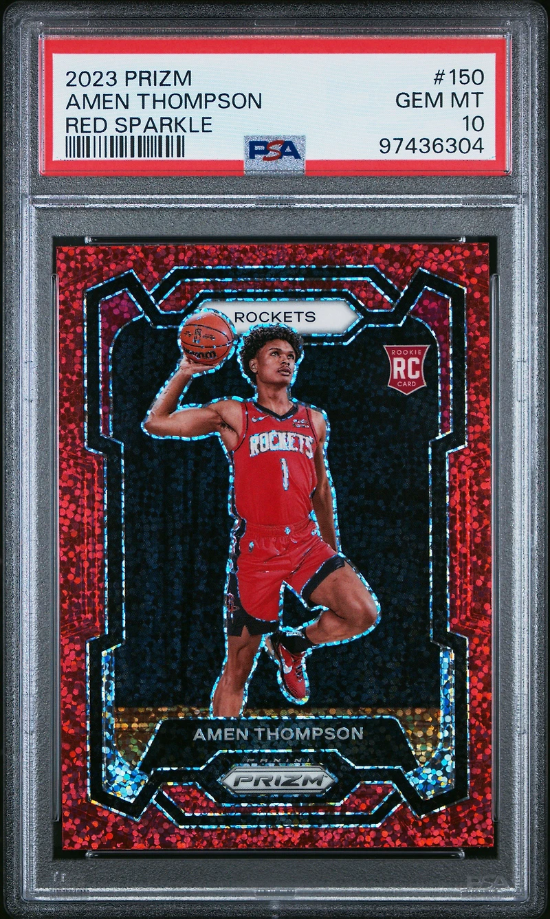 2023 Panini Prizm 150 Amen Thompson Red Sparkle PSA 10