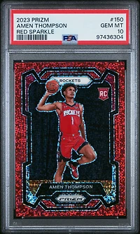 2023 Panini Prizm 150 Amen Thompson Red Sparkle PSA 10