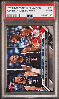2024 Topps Now Olympic Games 26 Kevin Durant/lebron James/steph Curry PSA 9